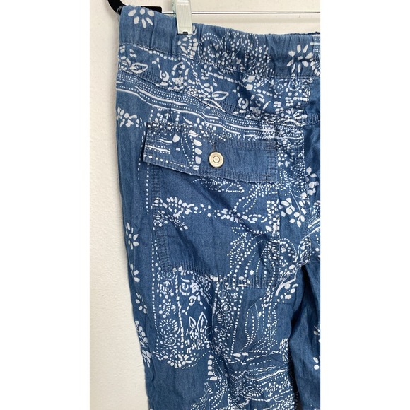 Cato Jogger Pants Womens‎ 12 Blue Bandana Floral Boho Lounge Elastic Festival - Picture 8 of 15